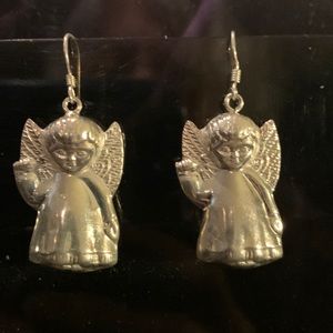 Sterling Angel Earrings app. 7/8” long.